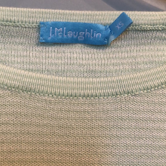 J. McLaughlin Jamey Mint Green striped Knit Top size XS cotton blend - Picture 5 of 8